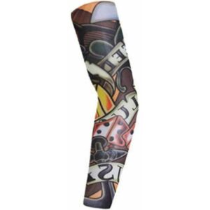 1 Stück (nicht 1 Paar) Outdoor-Sport Tattoo-Ärmel Nylonstrumpf Armstulpen Outdoor Sonnenschutz Damen Herren 46 cm 7-11 cm (6, L, Würfel)