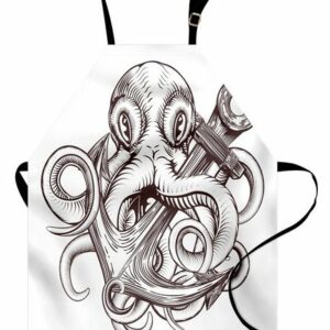 Abakuhaus Kochschürze Höhenverstellbar Klare Farben ohne verblassen, Anker Octopus Tattoo Design