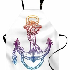 Abakuhaus Kochschürze Höhenverstellbar Klare Farben ohne verblassen, Vintage Nautical Tattoo Ombre Anchor Rope