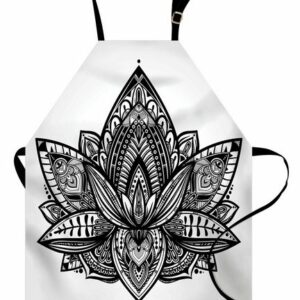 Abakuhaus Kochschürze Höhenverstellbar Klare Farben ohne verblassen, Yoga Lotus Flower Tattoo Art