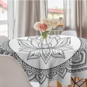 Abakuhaus Tischdecke Kreis Tischdecke Abdeckung für Esszimmer Küche Dekoration, Mandala Folk Zier Tattoo-Kunst