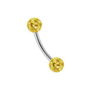 Adelia's Augenbrauenpiercing Piercing Augenbrauenpiercing, Titan Banane mit 2 mini Ferido Epoxy Kugeln