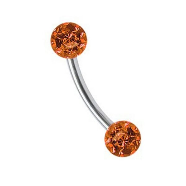 Adelia's Augenbrauenpiercing Piercing Augenbrauenpiercing, Titan Banane mit 2 mini Ferido Epoxy Kugeln