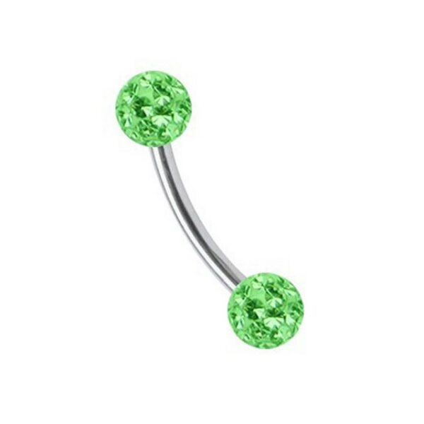 Adelia's Augenbrauenpiercing Piercing Augenbrauenpiercing, Titan Banane mit 2 mini Ferido Epoxy Kugeln