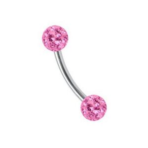 Adelia's Augenbrauenpiercing Piercing Augenbrauenpiercing, Titan Banane mit 2 mini Ferido Epoxy Kugeln