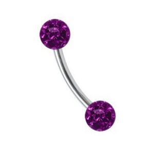 Adelia's Augenbrauenpiercing Piercing Augenbrauenpiercing, Titan Banane mit 2 mini Ferido Epoxy Kugeln