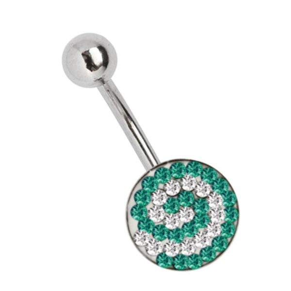 Adelia's Bauchnabelpiercing "Piercing Bauchnabelpiercing", 11 mm Multi-Strass-Platte mit Spirale