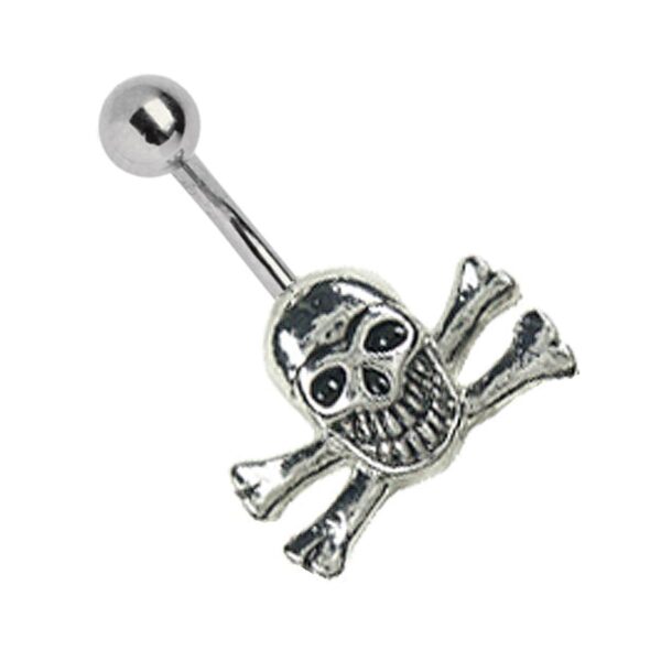 Adelia's Bauchnabelpiercing "Piercing Bauchnabelpiercing", Banane mit Totenkopf aus Pewter