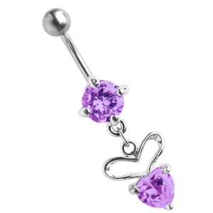 Adelia's Bauchnabelpiercing "Piercing Bauchnabelpiercing", Banane mit rundem, gefasstem Zirkonia