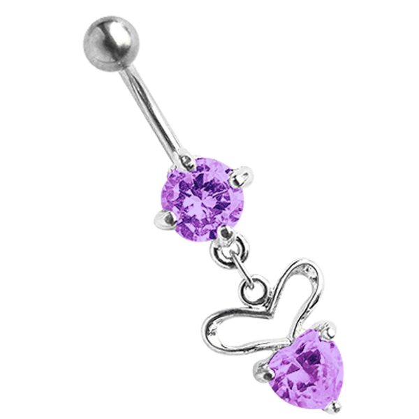 Adelia's Bauchnabelpiercing "Piercing Bauchnabelpiercing", Banane mit rundem, gefasstem Zirkonia