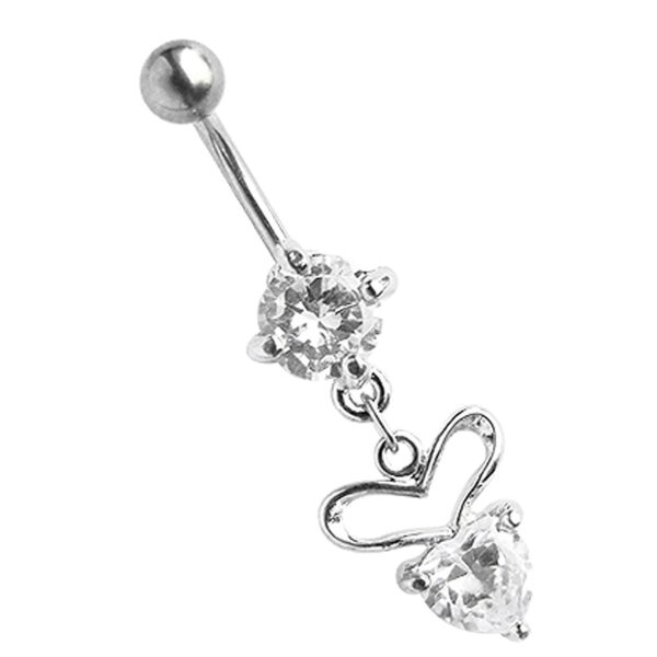 Adelia's Bauchnabelpiercing "Piercing Bauchnabelpiercing", Banane mit rundem, gefasstem Zirkonia