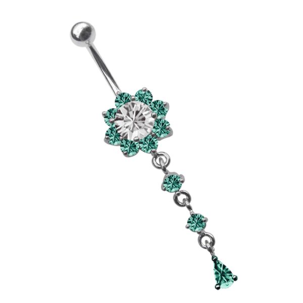 Adelia's Bauchnabelpiercing "Piercing Bauchnabelpiercing", Blume mit Hänger und Steinen