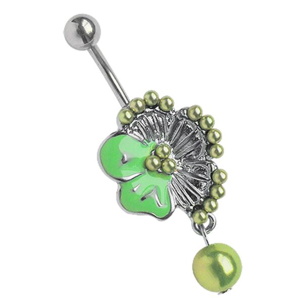 Adelia's Bauchnabelpiercing "Piercing Bauchnabelpiercing", Blume mit vielen kleinen Perlen