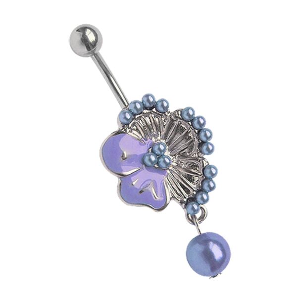 Adelia's Bauchnabelpiercing "Piercing Bauchnabelpiercing", Blume mit vielen kleinen Perlen