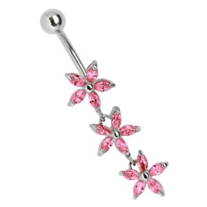 Adelia's Bauchnabelpiercing "Piercing Bauchnabelpiercing", Drillingkette mit Blumenmotiv