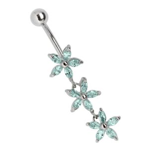 Adelia's Bauchnabelpiercing "Piercing Bauchnabelpiercing", Drillingkette mit Blumenmotiv