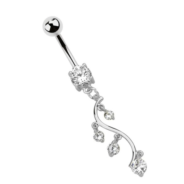 Adelia's Bauchnabelpiercing "Piercing Bauchnabelpiercing", Mit 7 mm gefasstem Stein und Anhänger