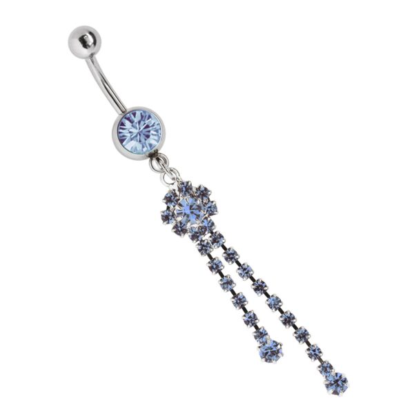 Adelia's Bauchnabelpiercing "Piercing Bauchnabelpiercing", Zirkoniakugel mit Ketten Blumen Stein Anhänger