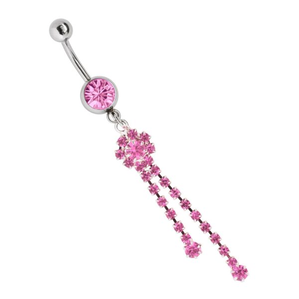 Adelia's Bauchnabelpiercing "Piercing Bauchnabelpiercing", Zirkoniakugel mit Ketten Blumen Stein Anhänger