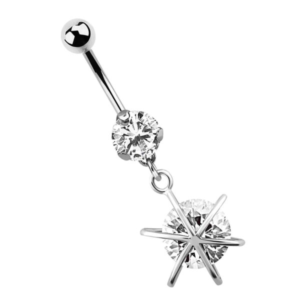 Adelia's Bauchnabelpiercing "Piercing Bauchnabelpiercing", mit 8 mm gefasstem Cubic Zirkonia und Anhänger