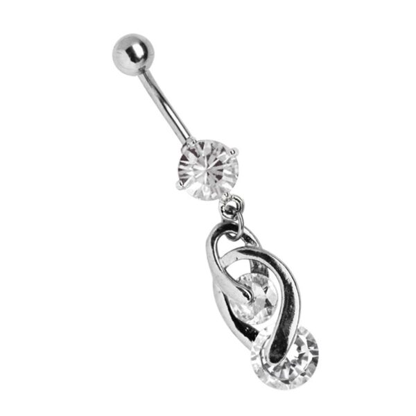 Adelia's Bauchnabelpiercing "Piercing Bauchnabelpiercing", offener 8mm Stein mit filigranem Doppelsteinhänger