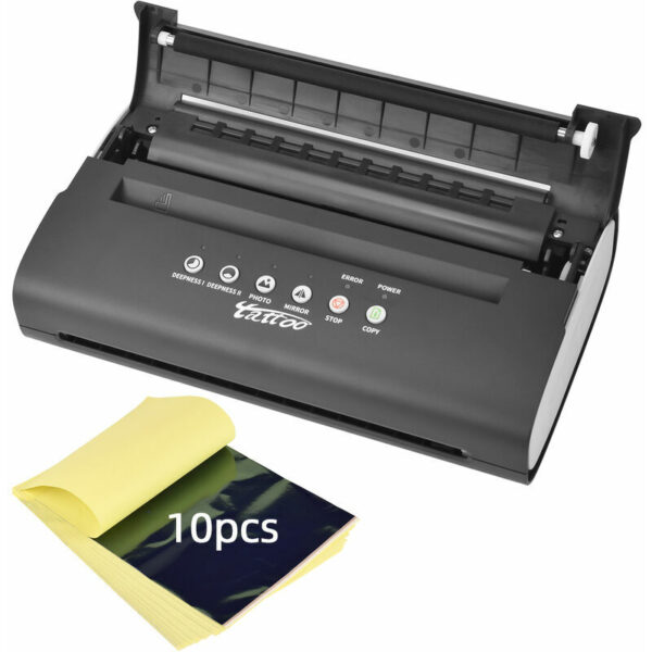 Atomus Tattoo Stencil Transfer Printer Machine con 10pcs Tattoo Transfer Paper Thermal Stencil Maker Kopierer Strichzeichnung Druckkopierer Tattoo
