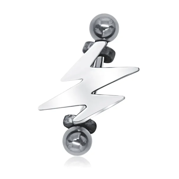 Augenbrauenpiercing Ohrpiercing Piercing Chirurgenstahl Banane Schild aus Silber mit Motiv Blitz