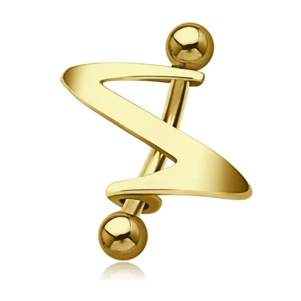 Augenbrauenpiercing Ohrpiercing Piercing Chirurgenstahl Banane goldfarbig Schild aus Silber Blitz