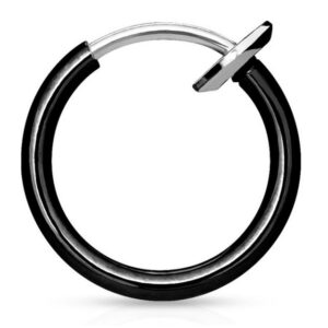 BUNGSA Fake-Ear-Plug-Set Fake Piercing Ring mit Springverschluss Silber aus Edelstahl Unisex (1 Paar (2 Stück), 1-tlg), Ohrschmuck Ohrringe