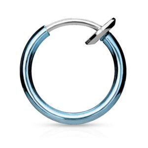 BUNGSA Fake-Ear-Plug-Set Fake Piercing Ring mit Springverschluss Silber aus Edelstahl Unisex (1 Paar (2 Stück), 2-tlg), Ohrschmuck Ohrringe