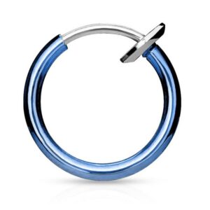 BUNGSA Fake-Ear-Plug-Set Fake Piercing Ring mit Springverschluss Silber aus Edelstahl Unisex (1 Paar (2 Stück), 2-tlg), Ohrschmuck Ohrringe
