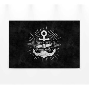 Bricoflor - Tattoo Wandbild mit Anker | Wohnzimmer und Küchen Leinwandbild in Schwarz Weiß | Maritimes Keilrahmen Bild mit Spruch auf Canvas Leinwand