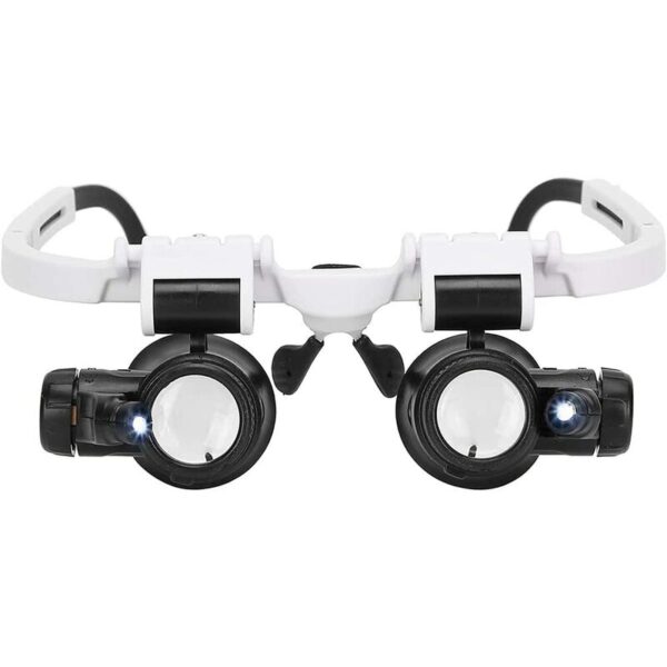 Brillenlupe, 8X 15x 23x Kopftragende Lupe mit LED-Licht Stirnbandlupe zum Lesen, Brillenlupe, Tattoo-Lupe, Juwelierreparatur