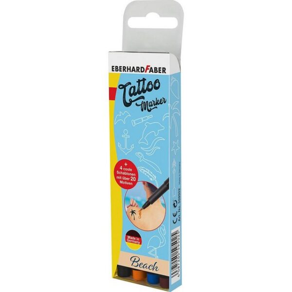 Eberhard Faber Schmuck-Tattoo Tattoo Marker Beach, 4 Farben