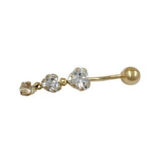 Erario D'Or Bauchnabelpiercing Piercing Zirkonia 14Kt GOLD, Made in Germany