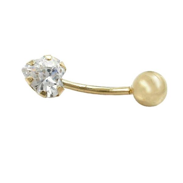 Erario D'Or Bauchnabelpiercing Piercing Zirkonia Herz 14Kt GOLD