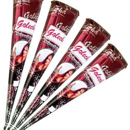 FADEDA Schmuck-Tattoo 4x FADEDA 100% Natural Henna Paste Cones Kegel (Natur-Braun) No Mix, hält ca. 1 - 2 Tage auf der Haut