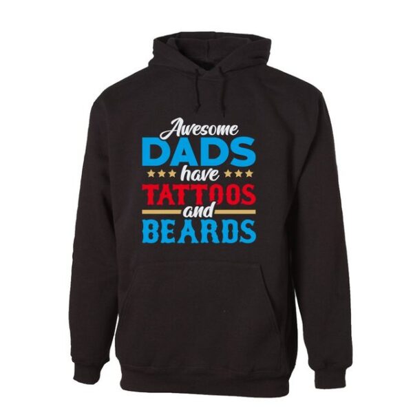 G-graphics Hoodie Awesome Dads have Tattoos and Beards mit trendigem Frontprint, Aufdruck auf der Vorderseite, Spruch/Sprüche/Print/Motiv, für jung & alt