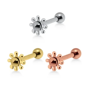 Helix Tragus Piercing Blume silberfarbig goldfarbig roségoldfarbig