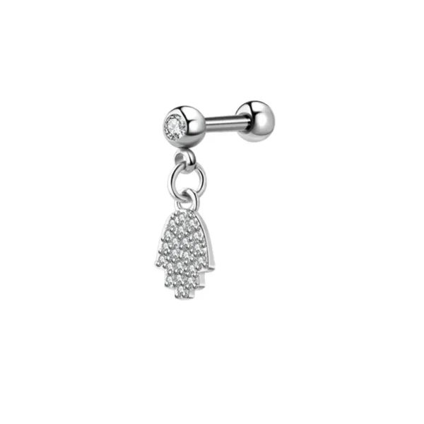 Helix Tragus Piercing Chirurgenstahl 316L Barbell mit Anhänger Motiv Kristallzapfen