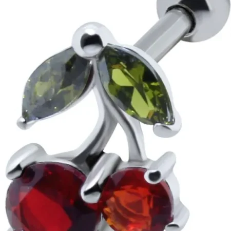 Helix Tragus Piercing Kirsche Kristall rot grün Barbell Ohr Schmuck