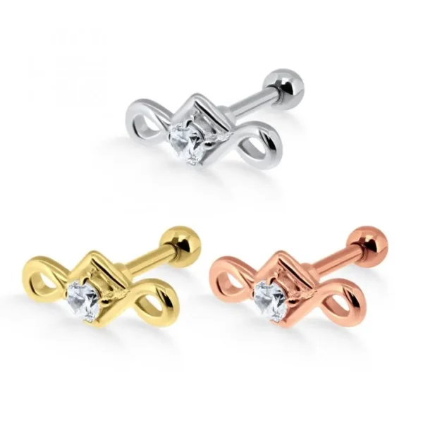 Helix Tragus Piercing Kristalldesign silberfarbig goldfarbig roségoldfarbig