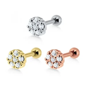 Helix Tragus Piercing Kristalldesign silberfarbig goldfarbig roségoldfarbig