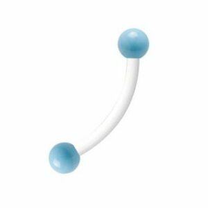 Karisma Augenbrauenpiercing Augenbrauen Bioplast Piercing in Weiss mit Edelstahl Kugeln 3mm Aqua Emailliert - F-EBBBN.WH.LRO 1,2mm - 6.0 Millimeter