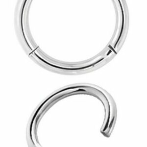 Karisma Nasenpiercing Karisma Edelstahl 316L Hinged Segmentring Charnier/Conch Clicker Ring Piercing Ohrring Stärke 1,2mm Farbwahl - 1,2x10mm, Silber