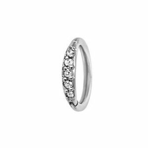 Karisma Nasenpiercing Karisma Hinged Piercing Ring Ohrring Edelstahl 316 L mit Kristall Elements Weiss 1,2mm - Weiss 1,2x6mm