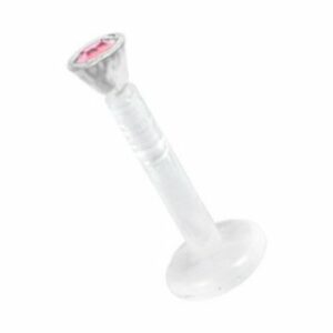 Karisma Nasenpiercing Labret Bioplast Lippen Piercing Aufsatz Transparent Kristall Stein 2,2mm - L.Rosa