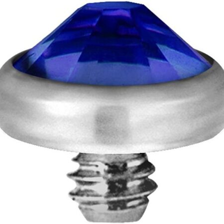 Karisma Piercing-Implantat Micro Aufsatz Dermal Anchor Piercing G23 Kristall Stein Blau 3mm