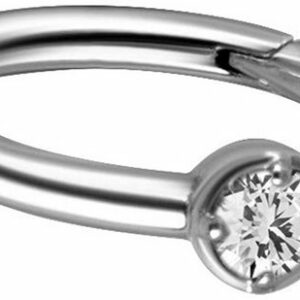 Karisma Piercing-Set Karisma Edelstahl 316L Hinged/Clicker Ring Piercing Ohrring Trio Zirkonia Set BHSRZ-11 - Silber Weiss Zirkonia