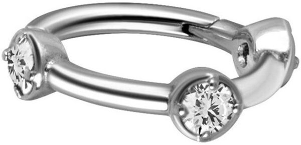 Karisma Piercing-Set Karisma Edelstahl 316L Hinged/Clicker Ring Piercing Ohrring Trio Zirkonia Set BHSRZ-11 - Silber Weiss Zirkonia